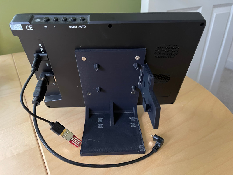 Stand attached to monitor